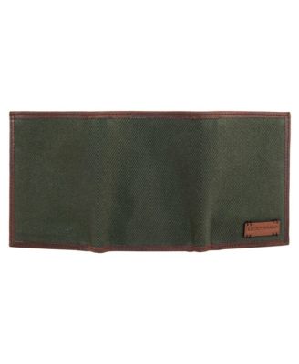 Men's Canvas with Leather Trim Trifold Wallet