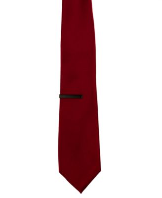 Men's Solid Tie & 1" Tie Bar Set
