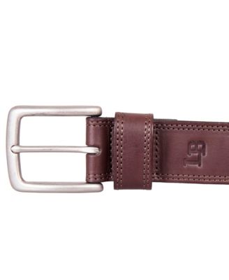 Men's Double Needle Stitched Leather Belt
