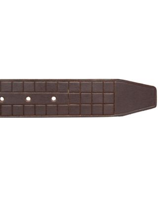 Men's Grid Tooled Embossed Leather Belt