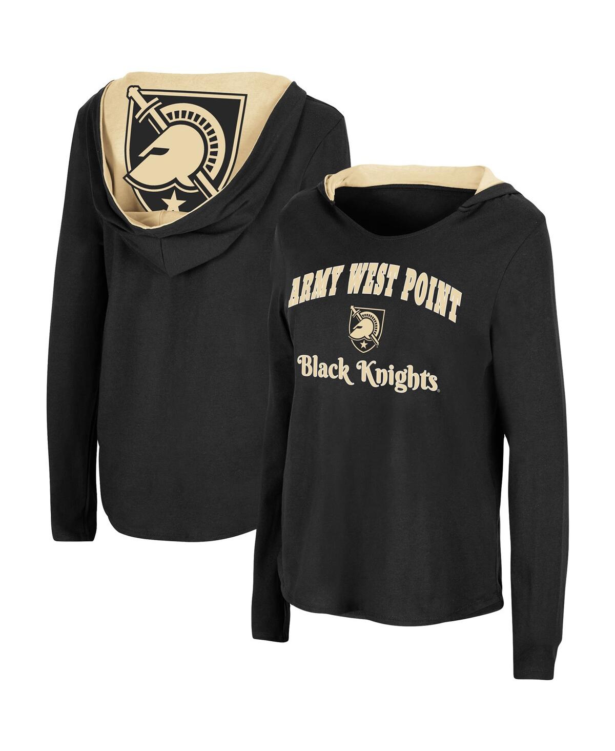 Women's ColosseumArmyKnights Catalina Hoodie Long Sleeve T-Shirt - Black