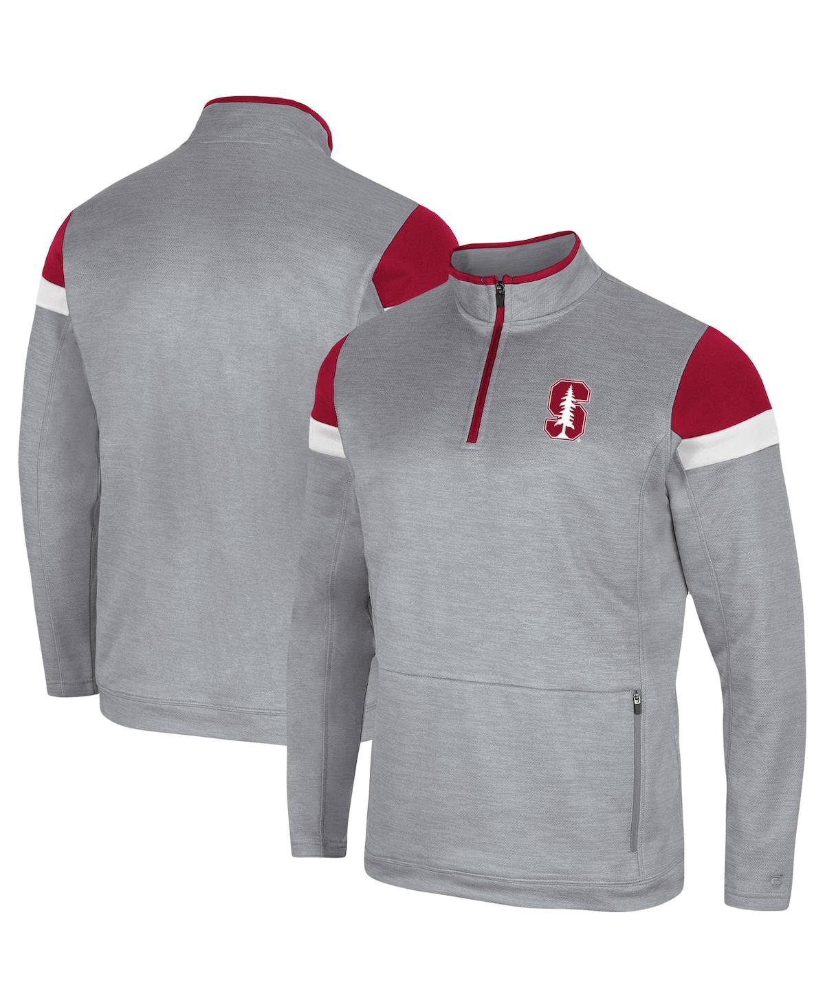 Shop Colosseum Men's  Gray Stanford Cardinal Bingo Quarter-zip Jacket