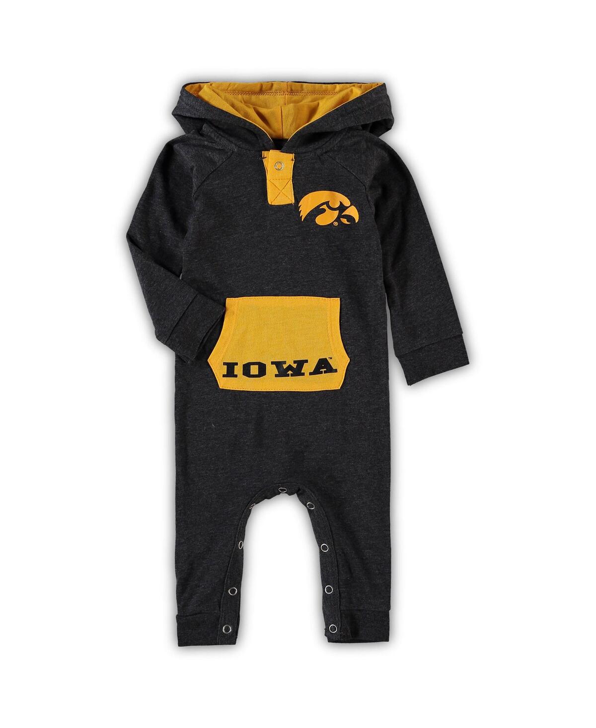 Shop Colosseum Newborn And Infant Boys And Girls  Black Iowa Hawkeyes Henry Pocketed Hoodie Romper