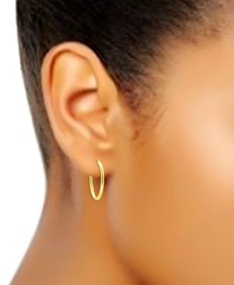Polished Oval Medium Hoop Earrings, 25mm, Created for Macy's