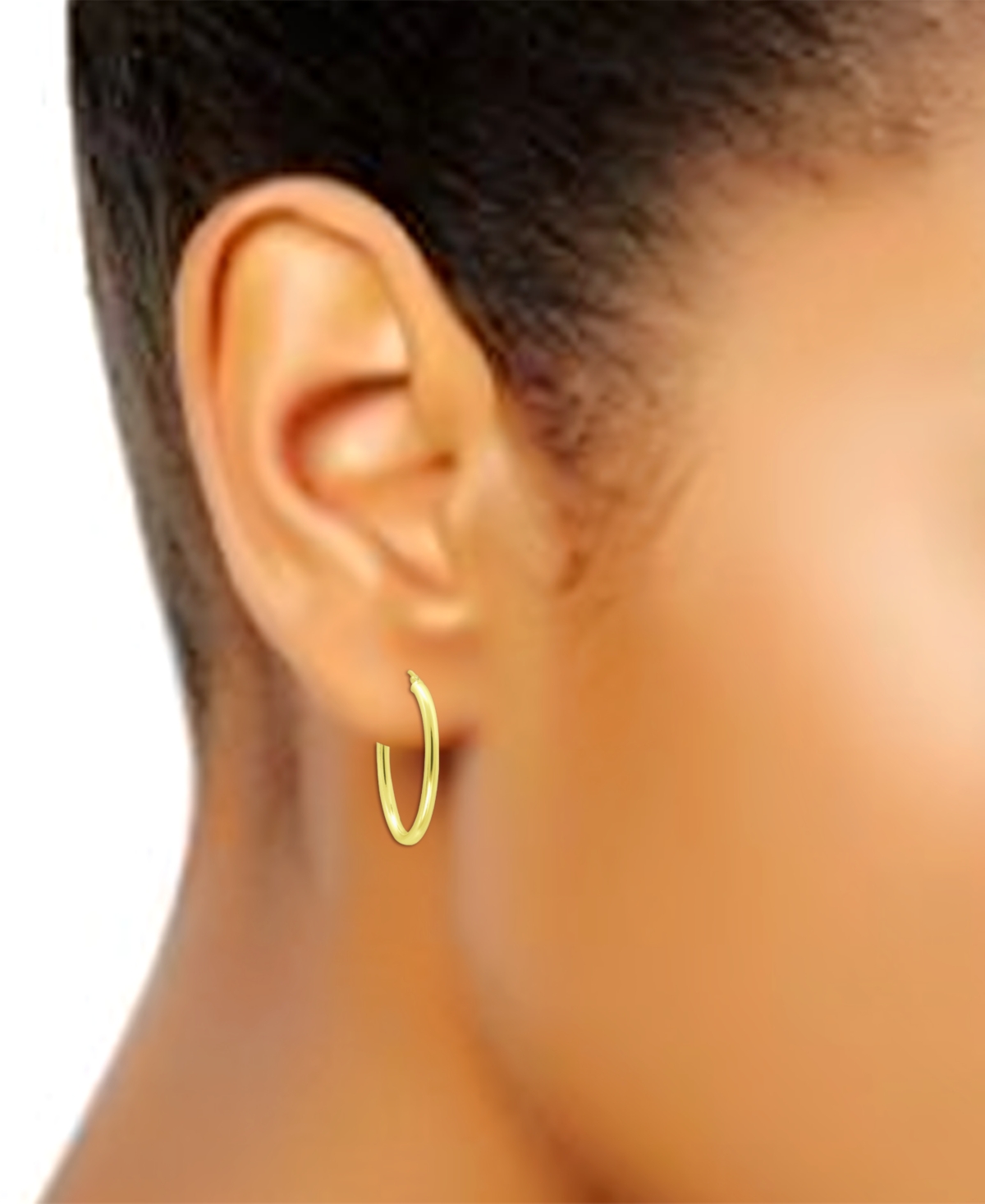 Giani Bernini Polished Oval Medium Hoop Earrings, 25mm, Created for Macy's