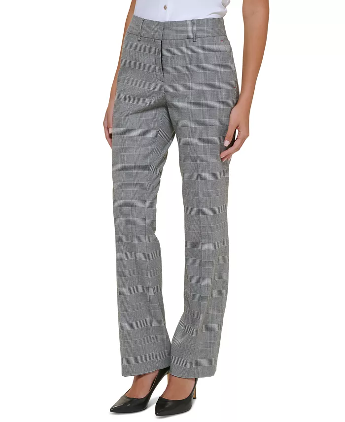 Women's Glen Plaid Sutton Boot-Leg Trousers - thumbnail 3