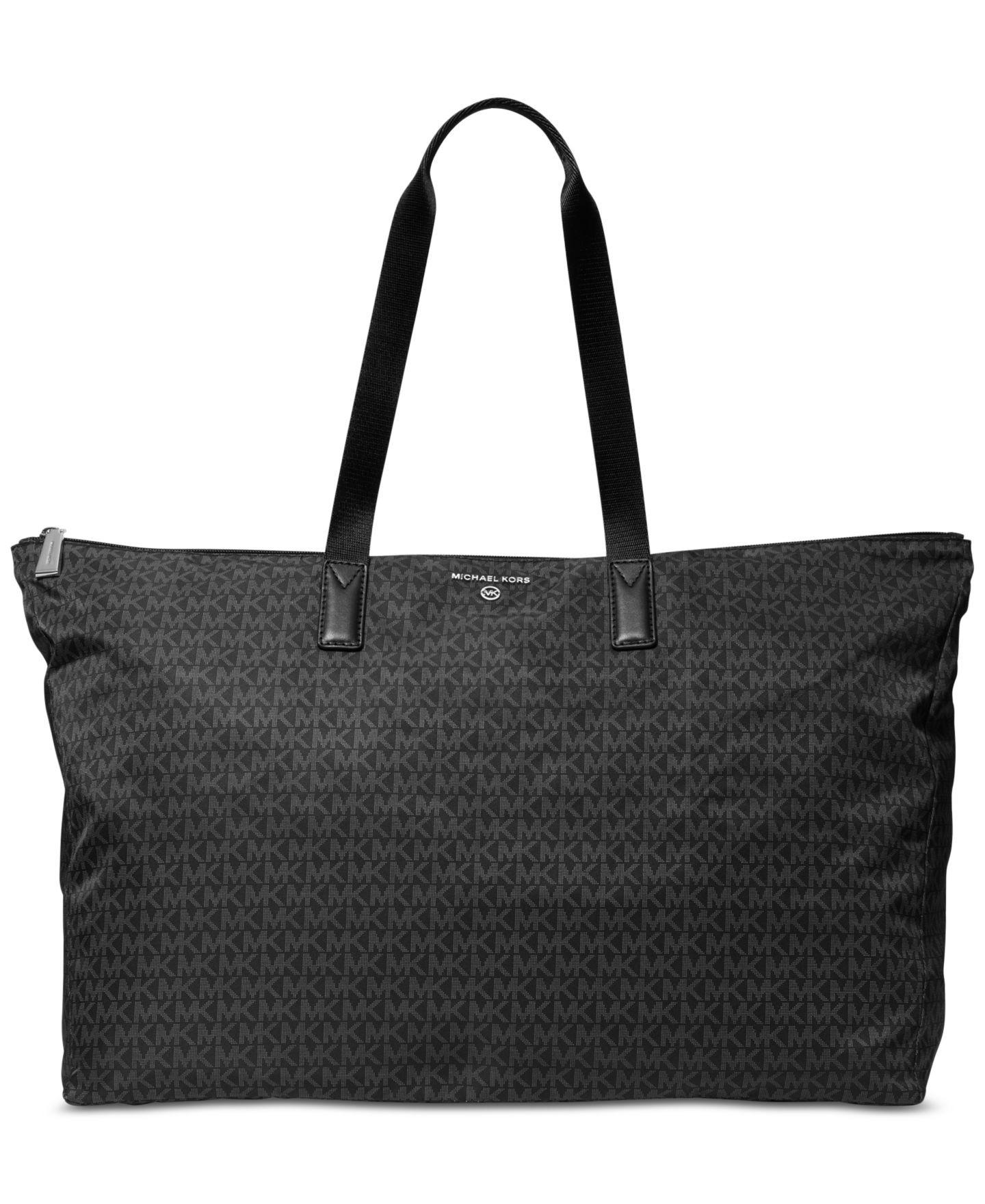 Женская сумка Michael Kors Logo Jet Set Travel Large Packable Nylon Tote, цвет: Чёрный — фото 1