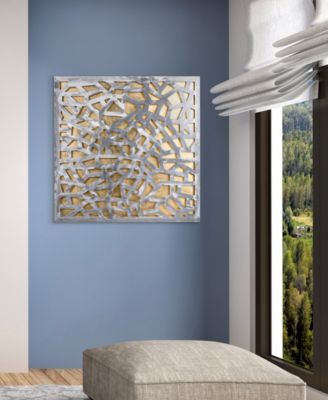 Enigma Polished Steel Leaf 3D Abstract Metal Wall Art, 32" x 32"