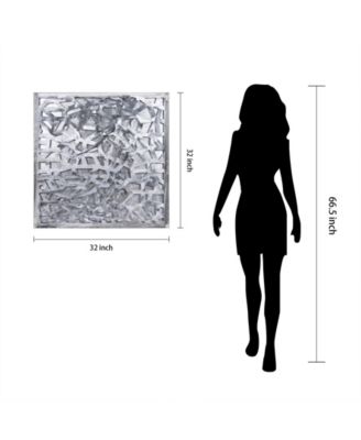 Enigma Polished Steel Leaf 3D Abstract Metal Wall Art, 32" x 32"