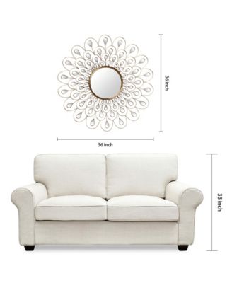 'Flower Burst' Bling Round Wall Mirror, 36" x 36"