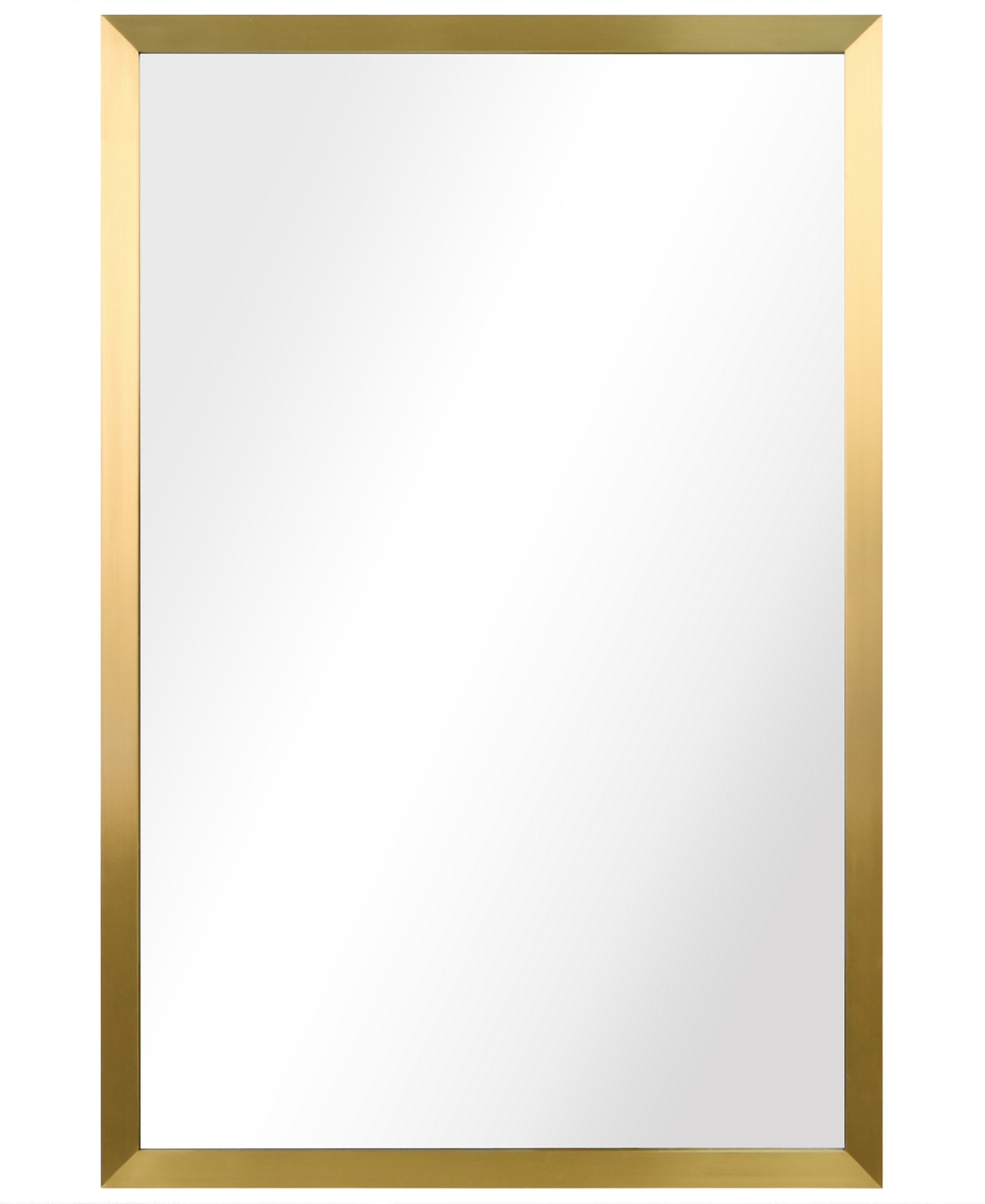 Contempo Brushed Stainless Steel Rectangular Wall Mirror, 20" x 30" - Gold-Tone