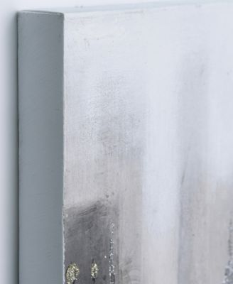 Foggy City Textured Metallic Hand Painted Canvas Wall Art, 30" x 40"