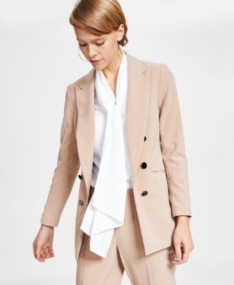 Bar III - Women's Bi-Stretch Faux-Double-Breasted Jacket
