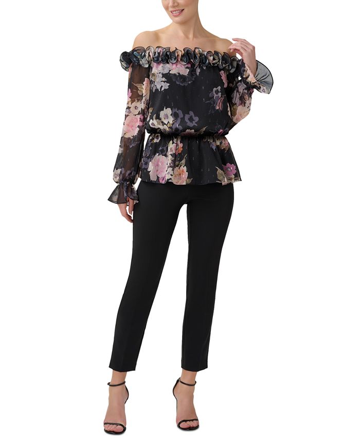 Adrianna Papell Women's Ruffled Off-The-Shoulder Top - Macy's