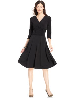 NY Collection Petite B-Slim Ruched Dress - Dresses - Women - Macy's