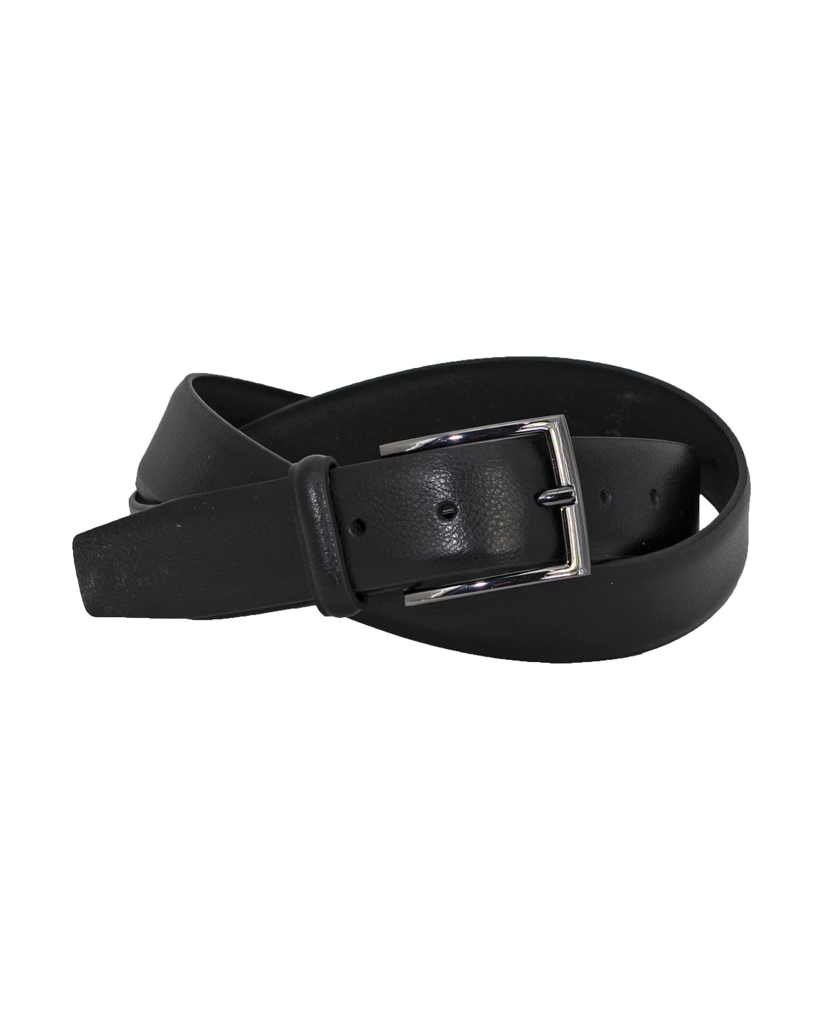 Men's Split Leather Non-Reversible Dress Casual Belt - Black