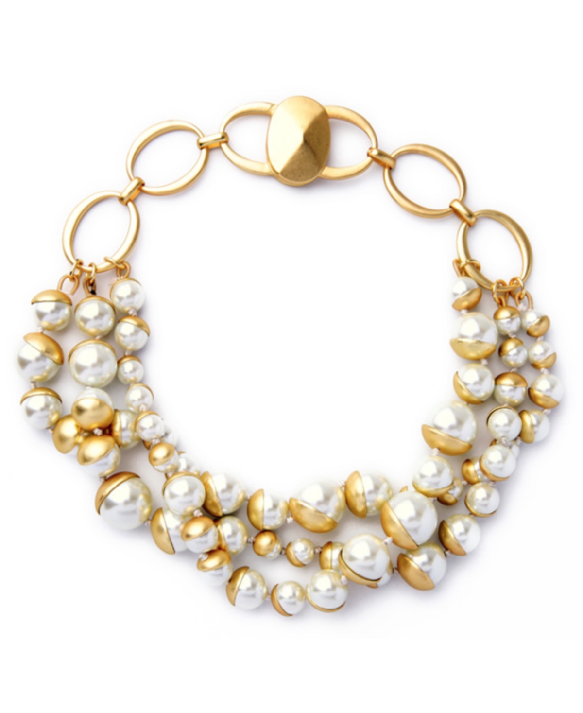 Accessory Concierge Women's Imitation Pearl Cluster Necklace In Gold-tone