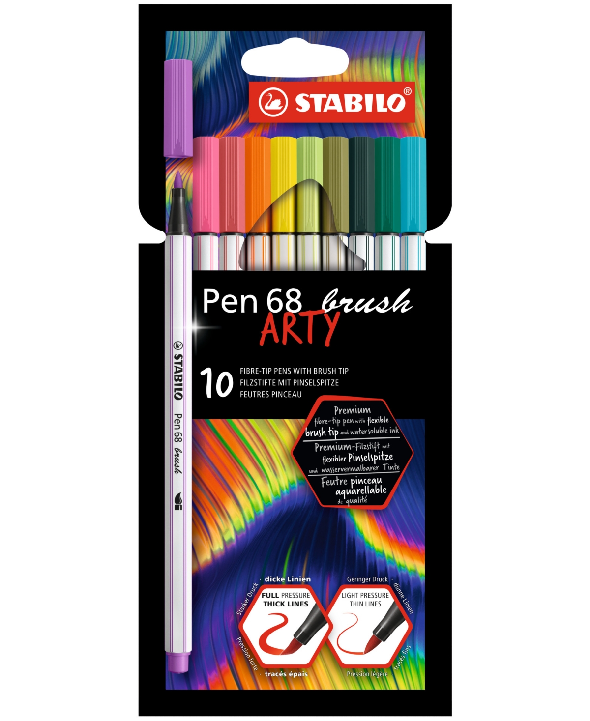 Pen 68 Arty Brush 10 Piece Set - Multi