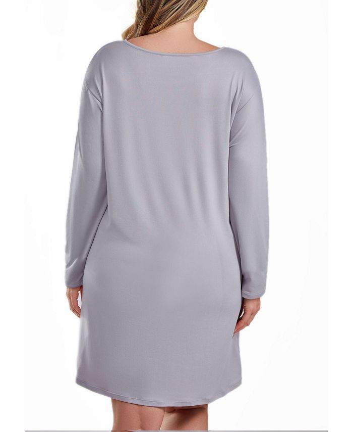 iCollection Jewel Modal Plus Size Sleep Shirt or Dress in Ultra Soft