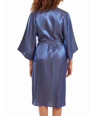 Skyler Plus Size Irredesant Robe with Self Tie Sash and inner Ties