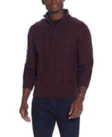 Men's Cable-Knit Quarter Zip Sweater