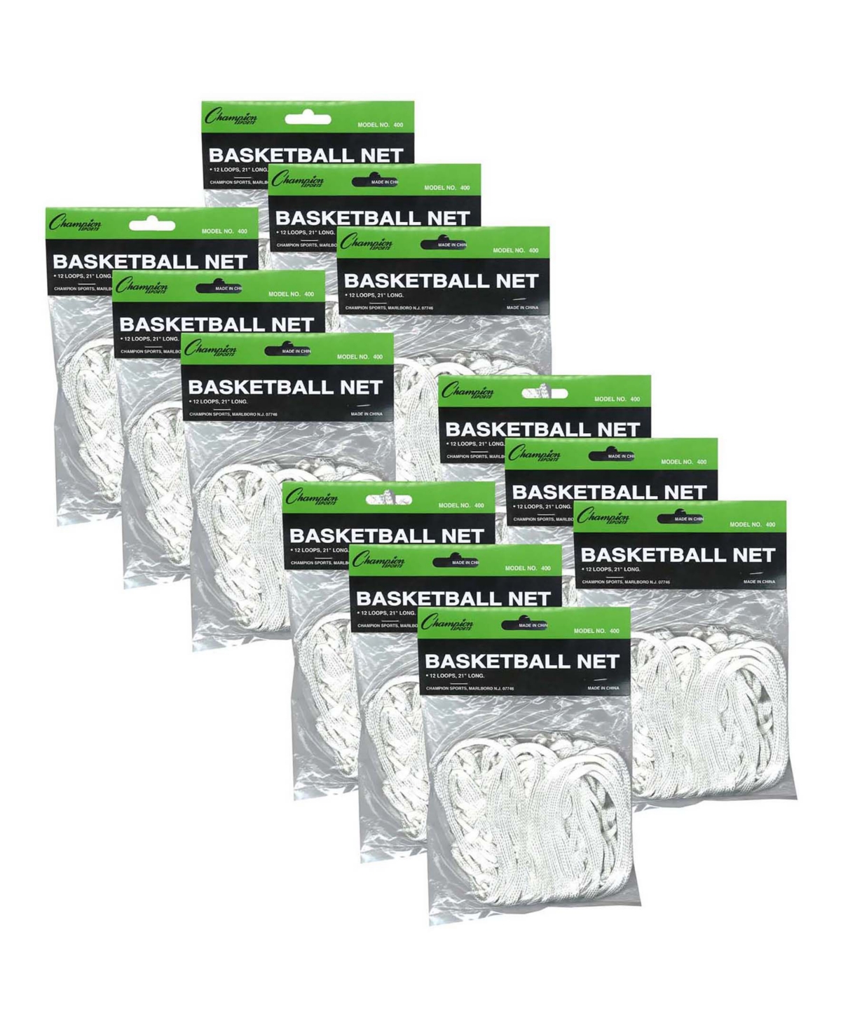 Champion Sports Economy Basketball Net, Set of 12