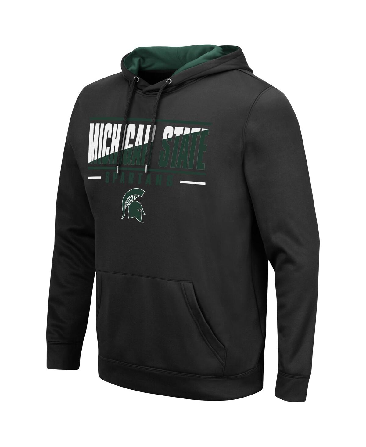 Shop Colosseum Men's  Black Michigan State Spartans Slash Stack 2.0 Pullover Hoodie