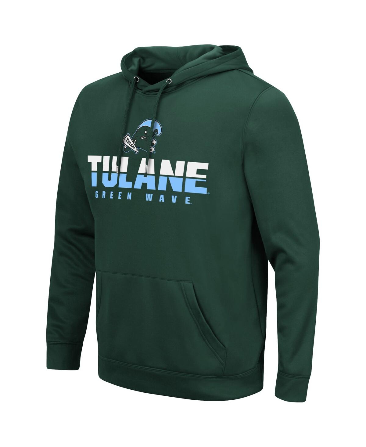 Men's ColosseumTulaneWave Lantern Pullover Hoodie - Green