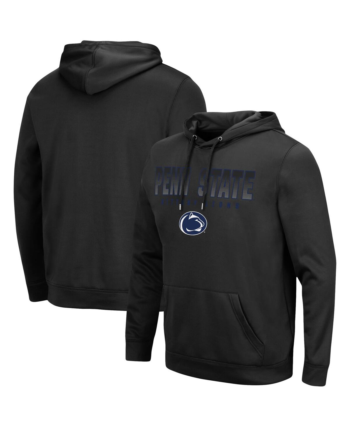 Colosseum Black Penn State Nittany Lions Blackout 3.0 Pullover Hoodie In Black