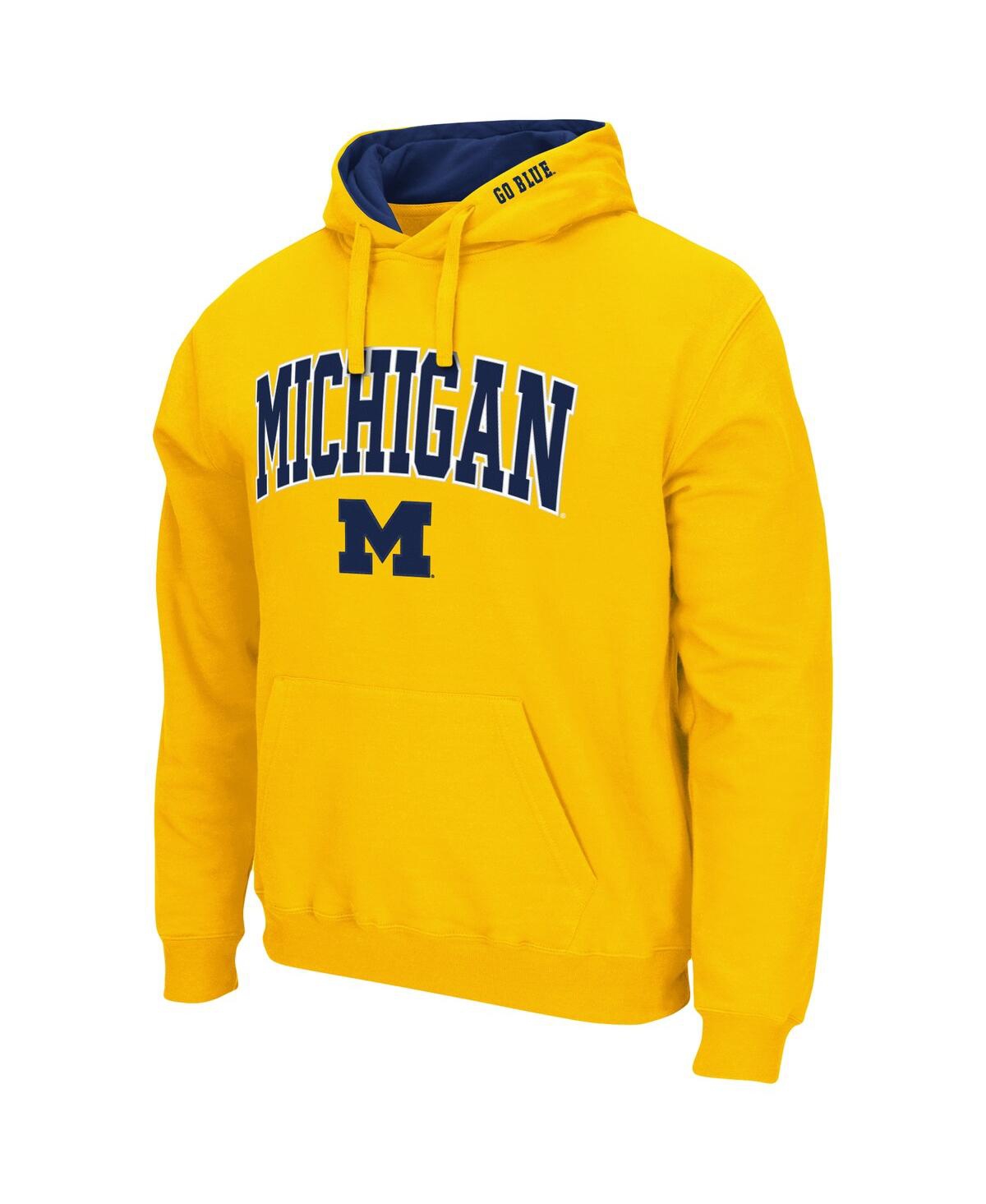 Colosseum Men's Maize Michigan Wolverines Arch Logo 3.0 Pullover Hoodie In Maize