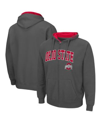 Men's Charcoal Ohio State Buckeyes Arch and Logo 3.0 Full-Zip Hoodie