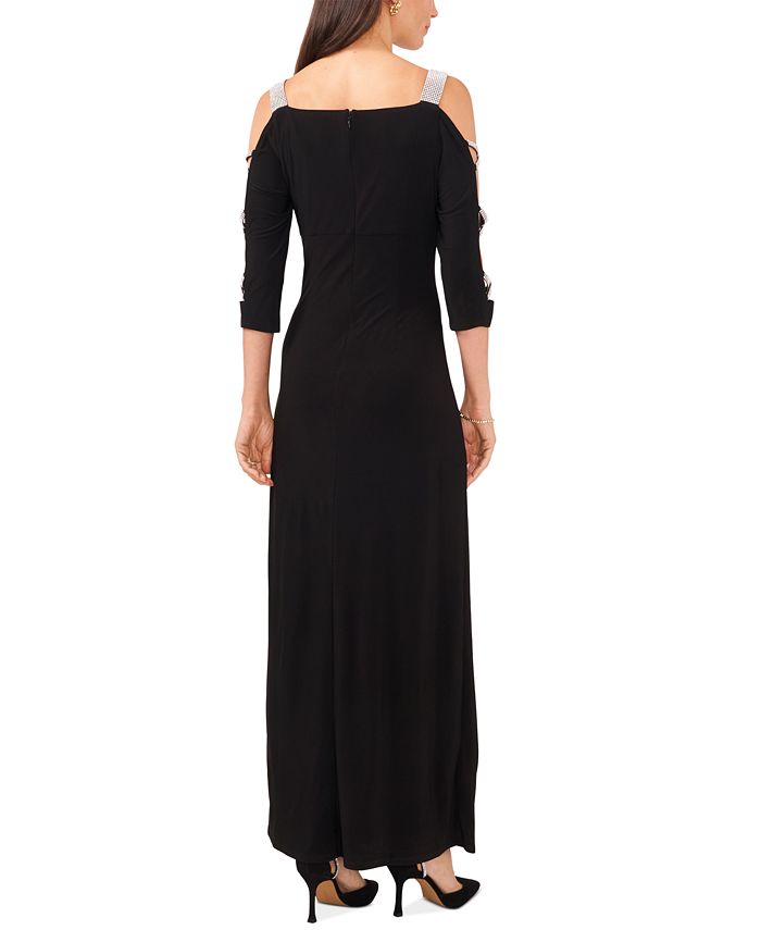 MSK Women's Jersey Cutout-Sleeve Square-Neck Gown - Macy's