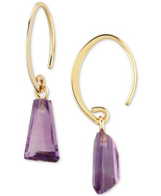 Macy's - Amethyst Trapezoid Drop Earrings (3-1/10 ct. t.w.) in 10k Gold