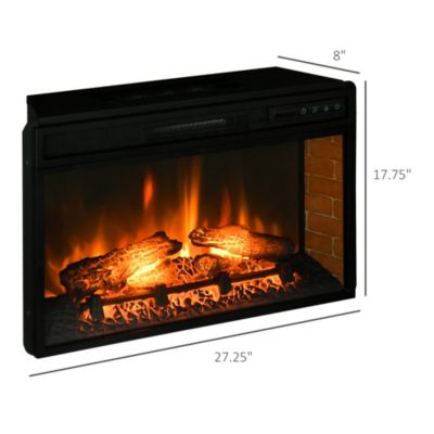 27" 1400W Electric Fake Flame Fireplace Insert Space Heater w/ Remote