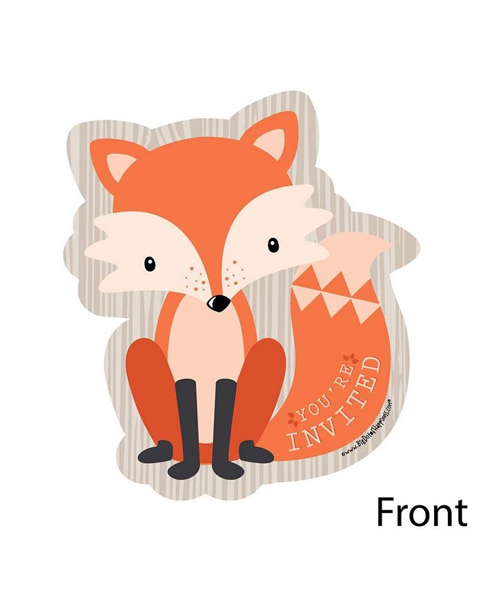 Big Dot of Happiness Fox - Shaped Fill-In Invitations - Baby Shower or ...