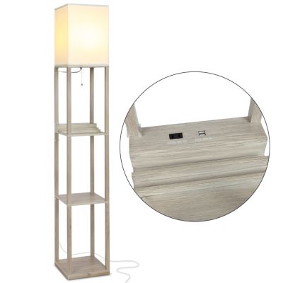 Maxwell 63" LED Shelf Lamp with USB Port and Power Outlet