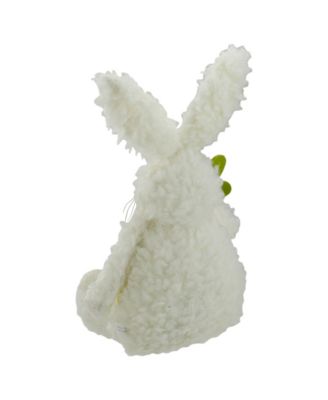 Plush Sitting Easter Bunny Rabbit Holding a Carrot Spring Figure,14"