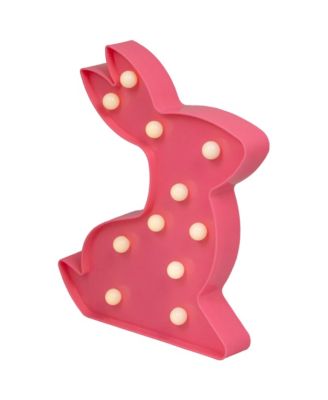 LED Lighted Pink Easter Bunny Marquee Wall Sign, 9.5"