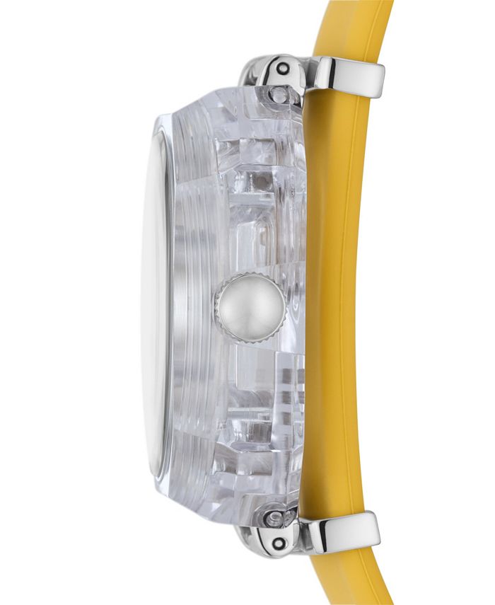 Fossil Women's Rock Candy ThreeHand DayDate, Yellow Silicone Band