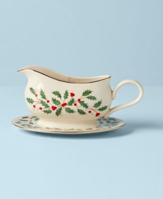 Lenox Holiday Gravy Boat & Stand