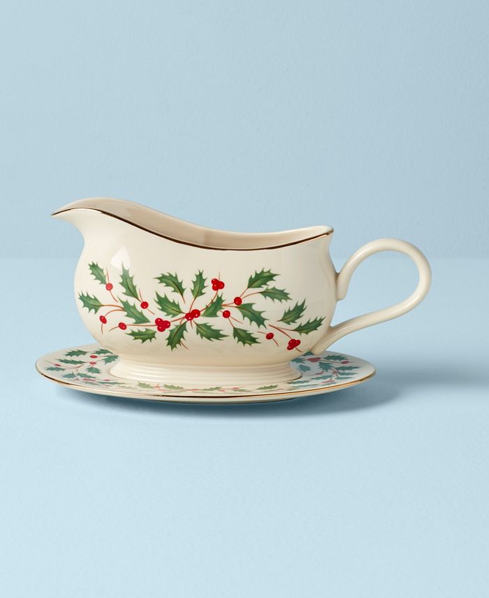 Lenox Holiday Gravy Boat & Stand Macy's