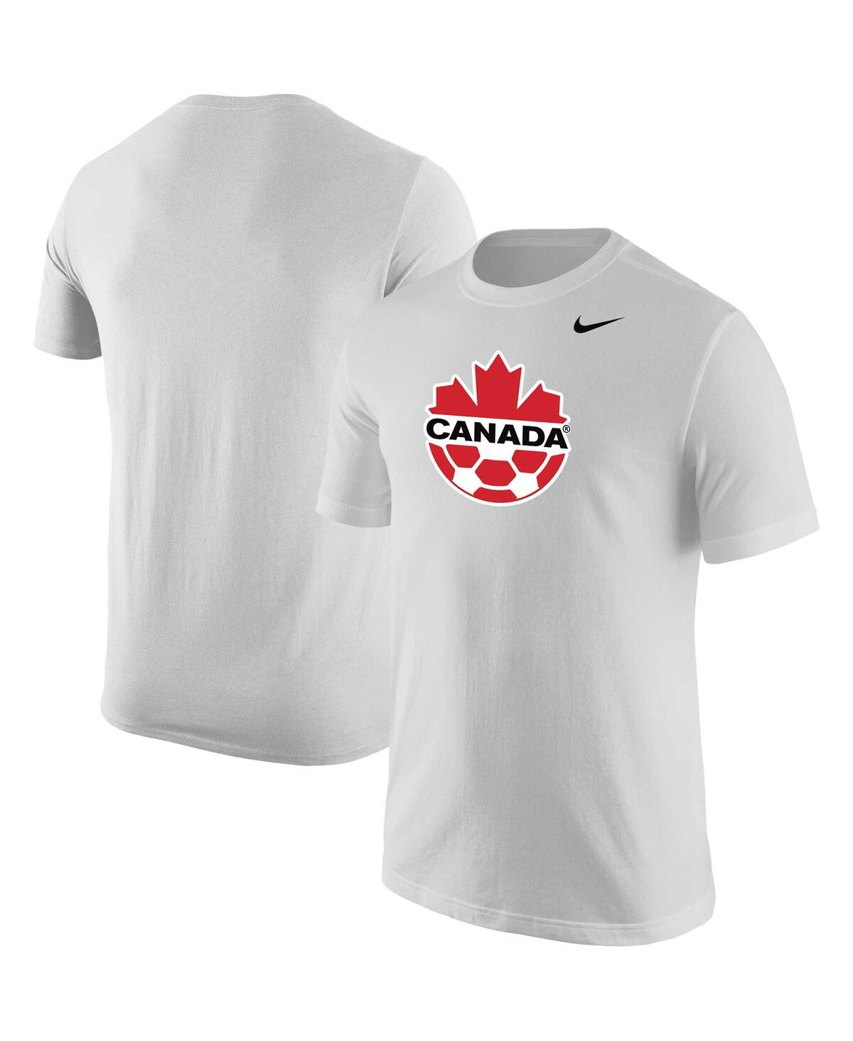 Shop Nike Men's  White Canada Soccer Core T-shirt