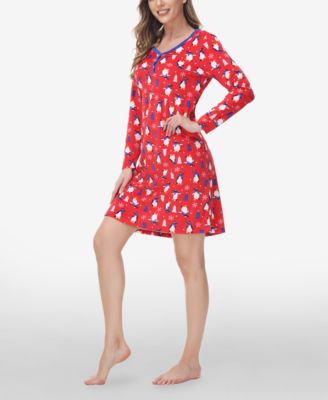 Women's Long Sleeve Henley Sleepshirt