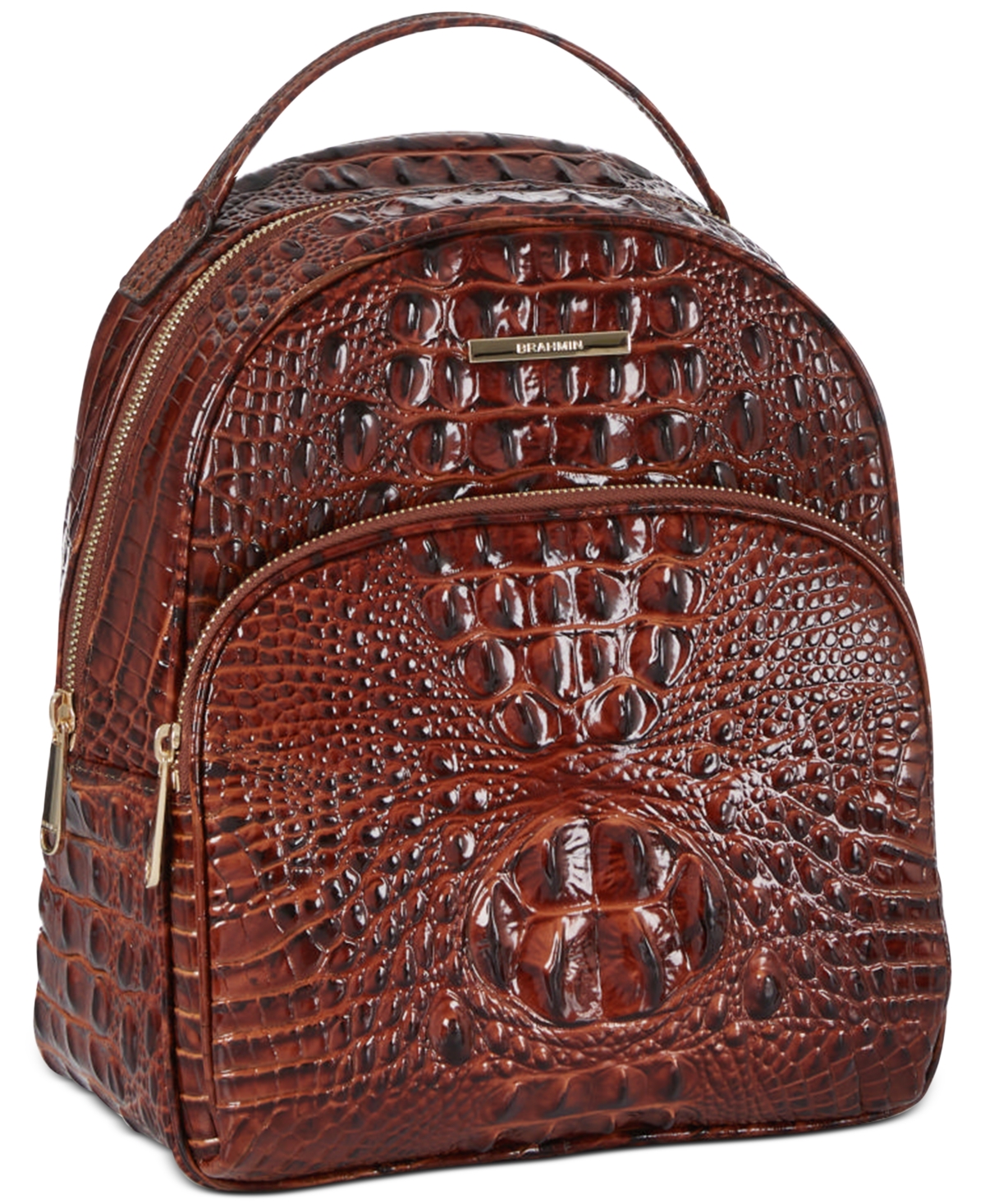 Chelcy Melbourne Embossed Leather Backpack - Pecan Melbourne