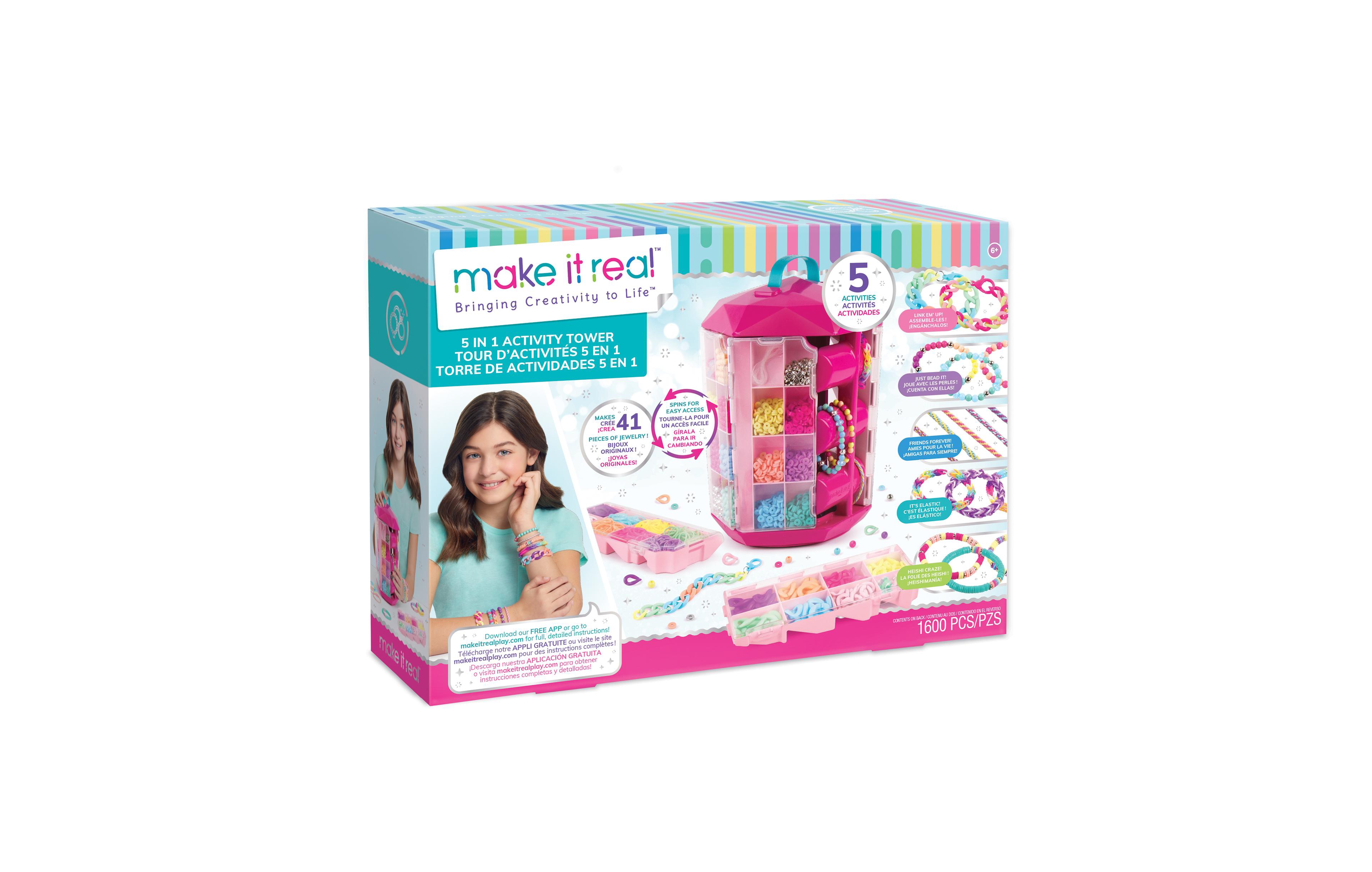 Make It Real 5 in 1 Activity Tower Bracelet Making Activity Tower and Storage Solution