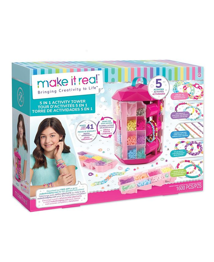 Make It Real Disney Princess 5 in 1 Activity Tower - Disney Princess  Jewelry Making Kit with Storage - Disney Princess Craft & Activity Set for  Kids - Jewelry Making Kit for