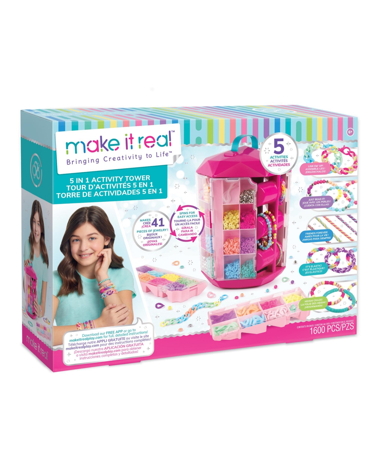 5 in 1 Activity Tower Bracelet Making Activity Tower and Storage Solution - Multi