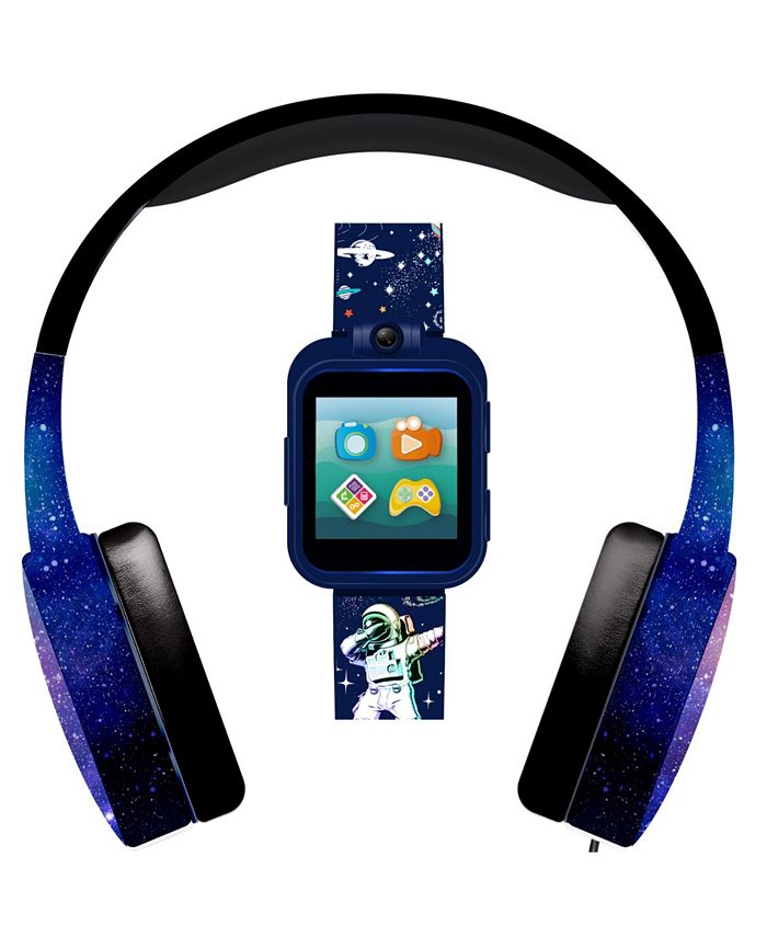 Playzoom Kids Spaceman Print Blue Silicone Strap Smart Watch with