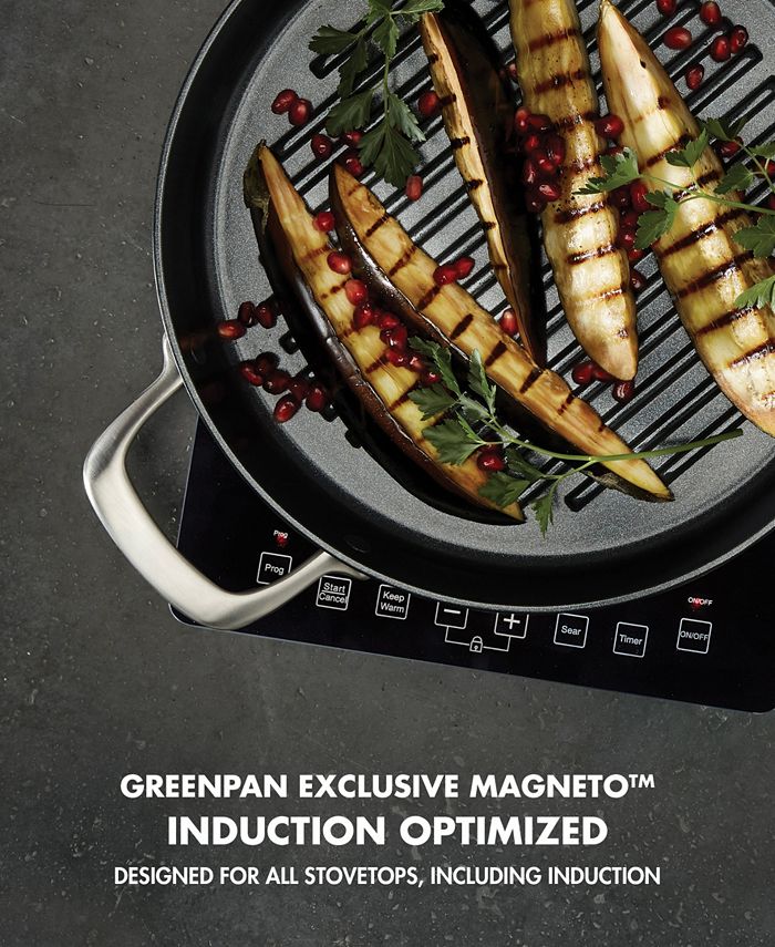 GreenPan Aluminum, Stainless Steel 11" Round Grill Pan Macy's