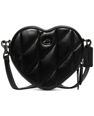 COACH Quilted Pillow Heart Crossbody 14 in Black